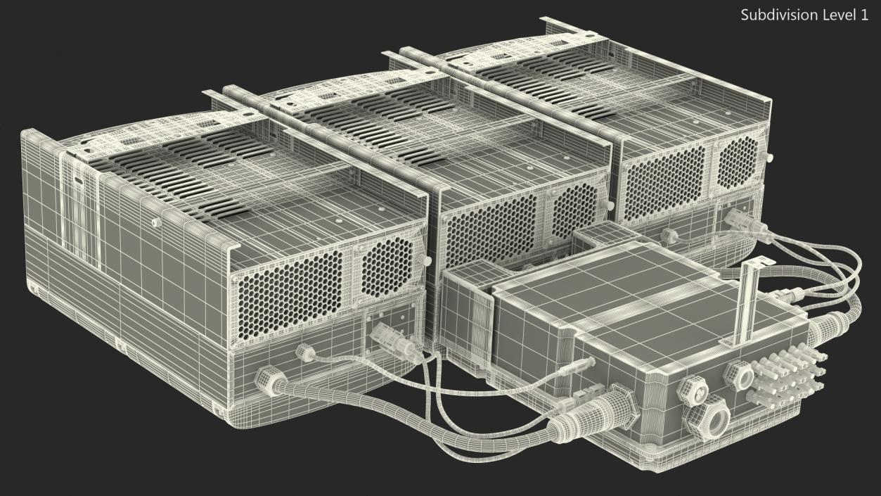 3D SolarEdge Three Phase Inverter with Secondary Units