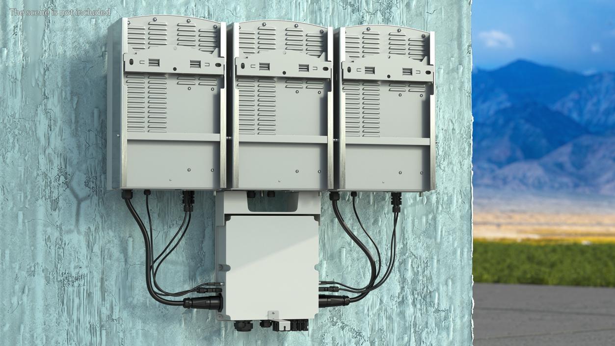 3D SolarEdge Three Phase Inverter with Secondary Units