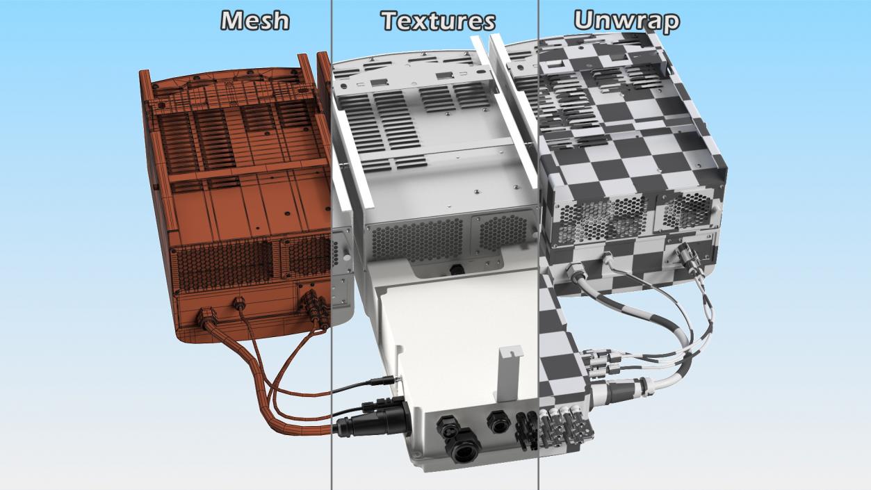 3D SolarEdge Three Phase Inverter with Secondary Units