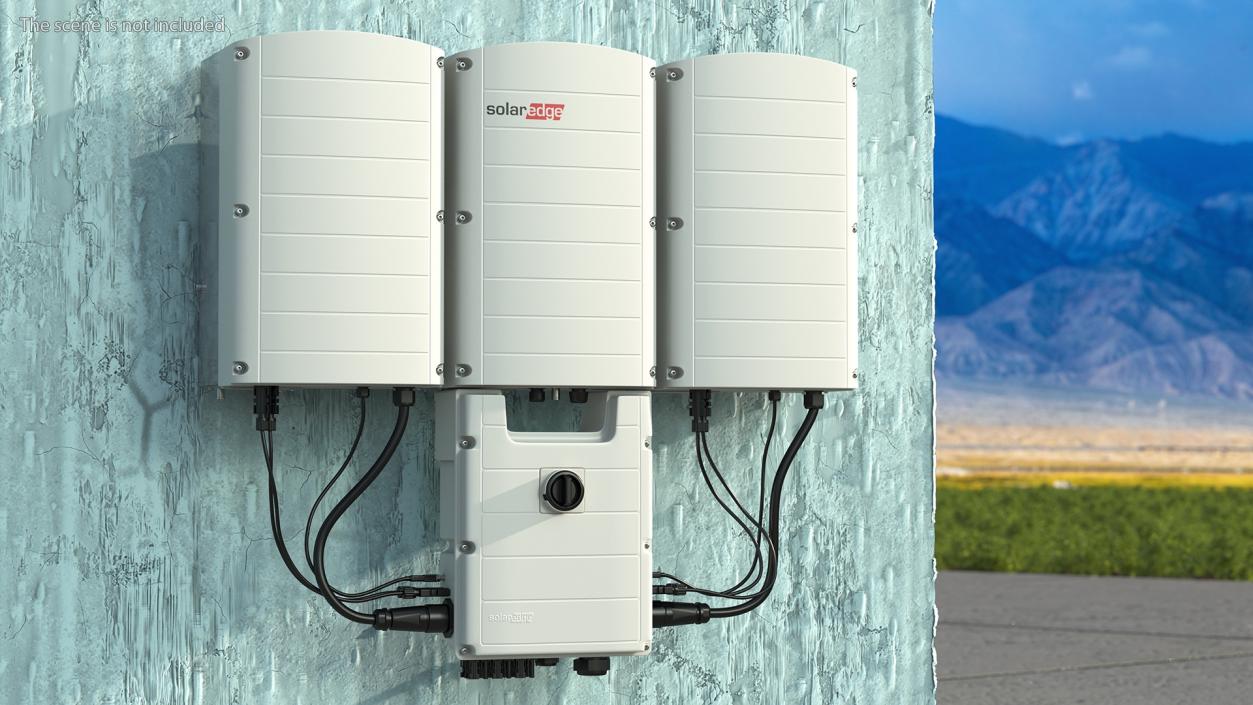 3D SolarEdge Three Phase Inverter with Secondary Units