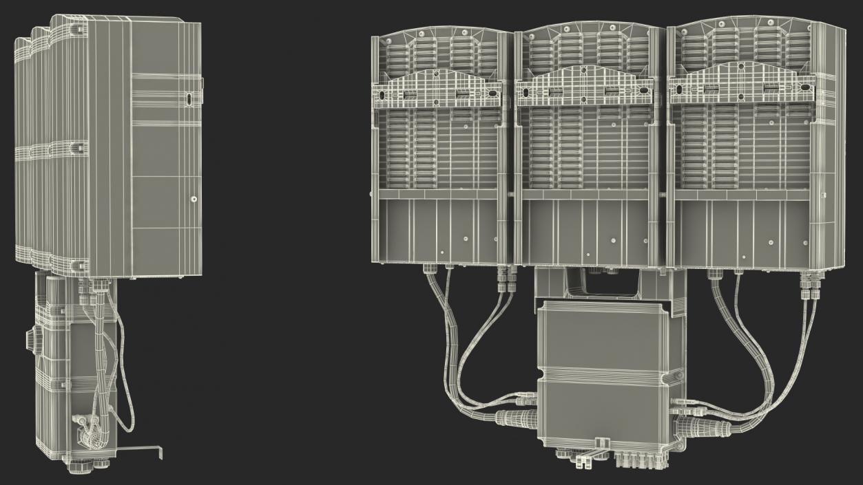 3D SolarEdge Three Phase Inverter with Secondary Units