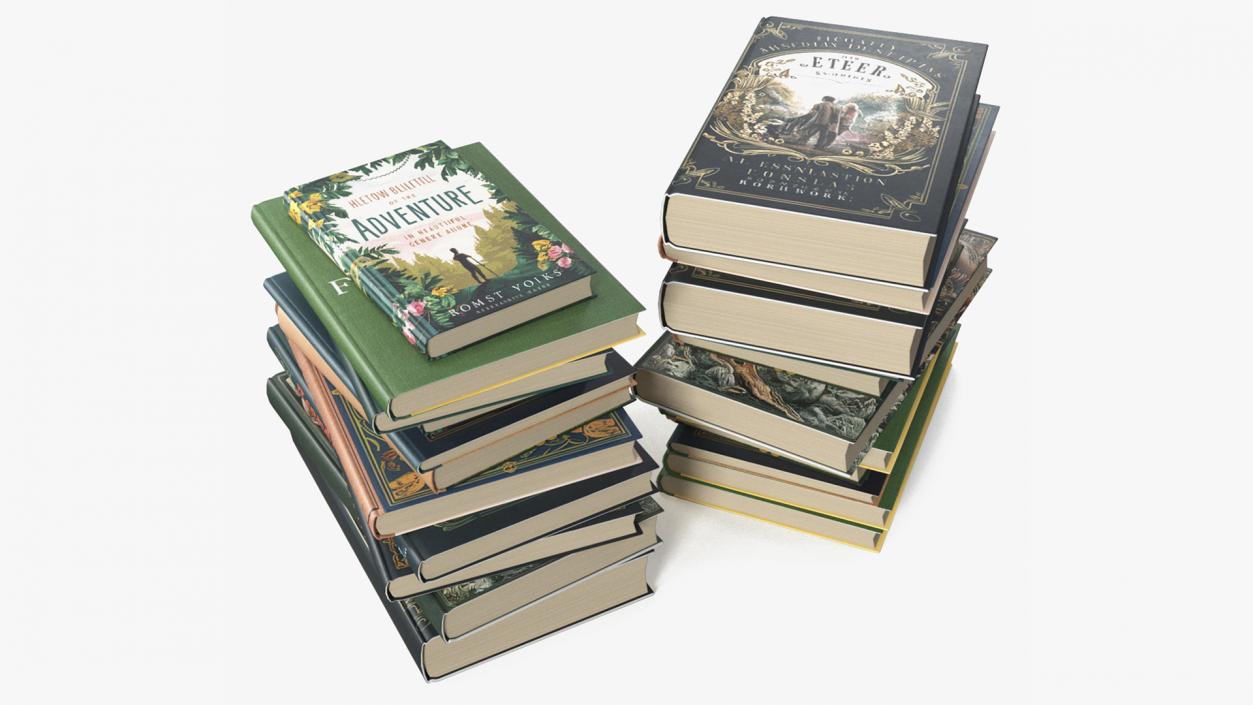 3D Hardcover Books Collection