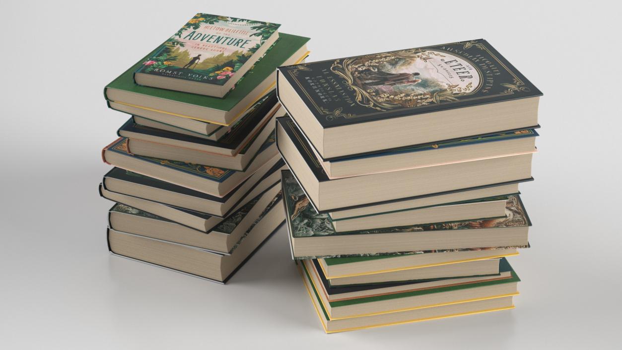 3D Hardcover Books Collection