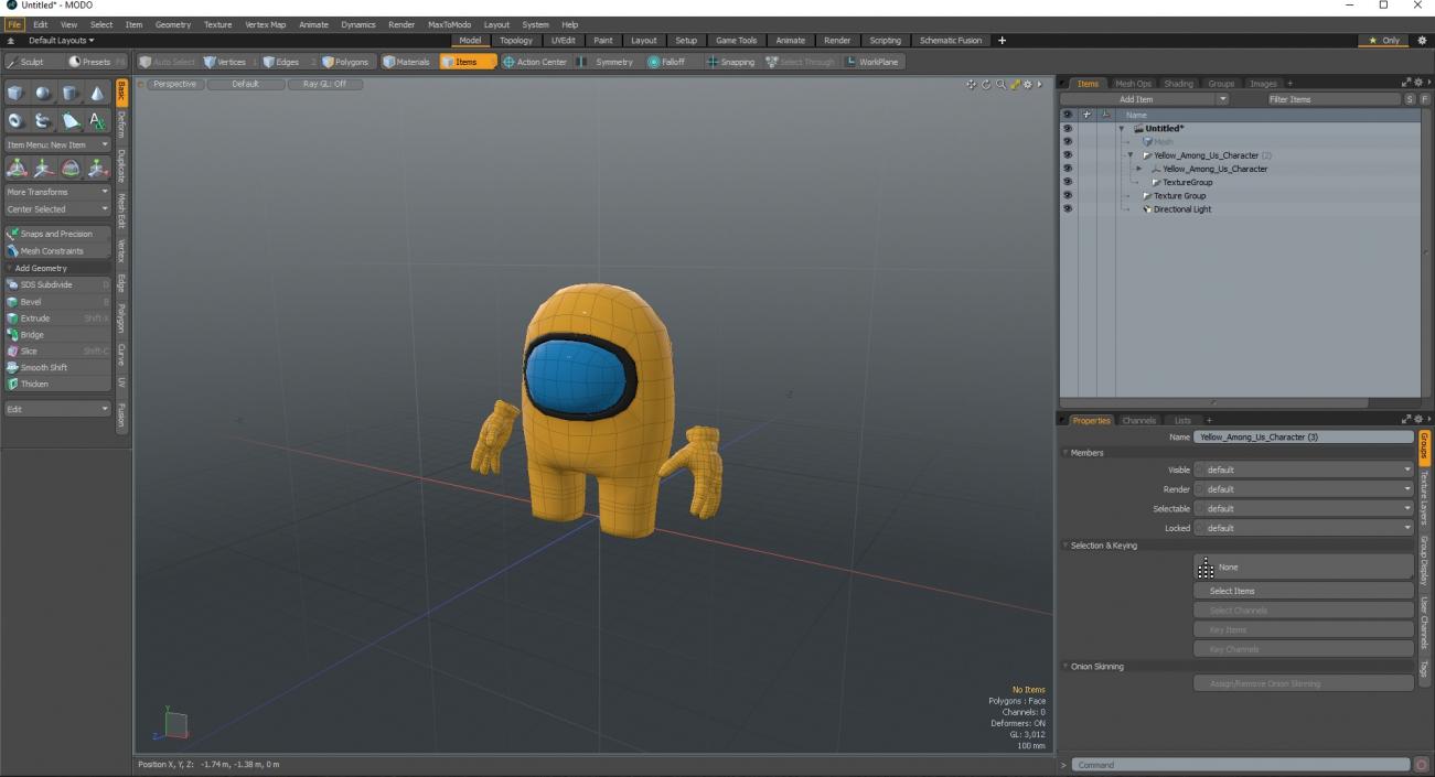 3D model Yellow Among Us Character