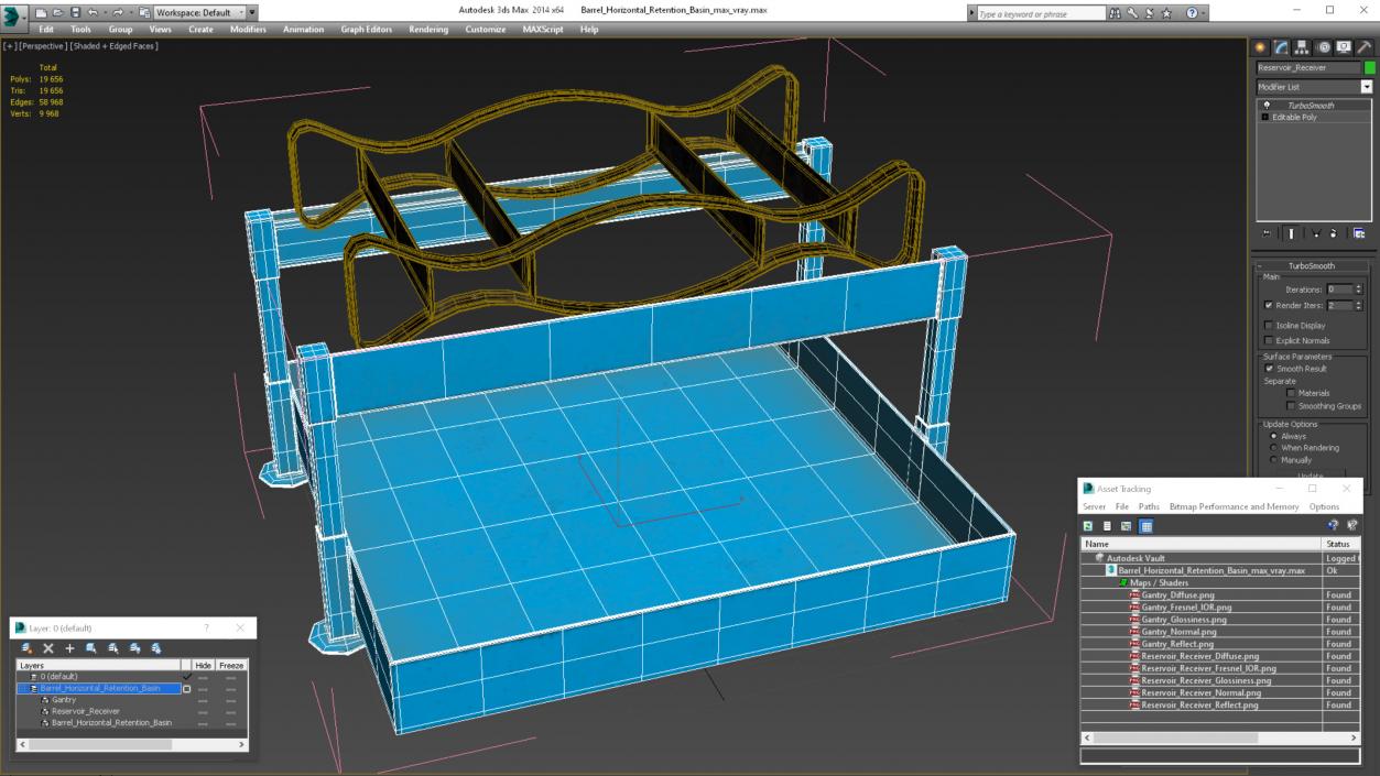 3D Barrel Horizontal Retention Basin model