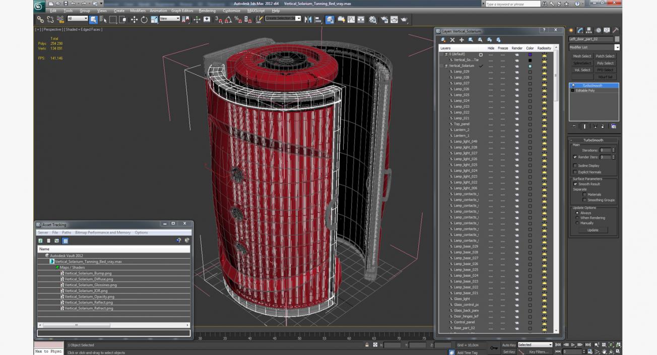 Vertical Solarium Tanning Bed 3D model