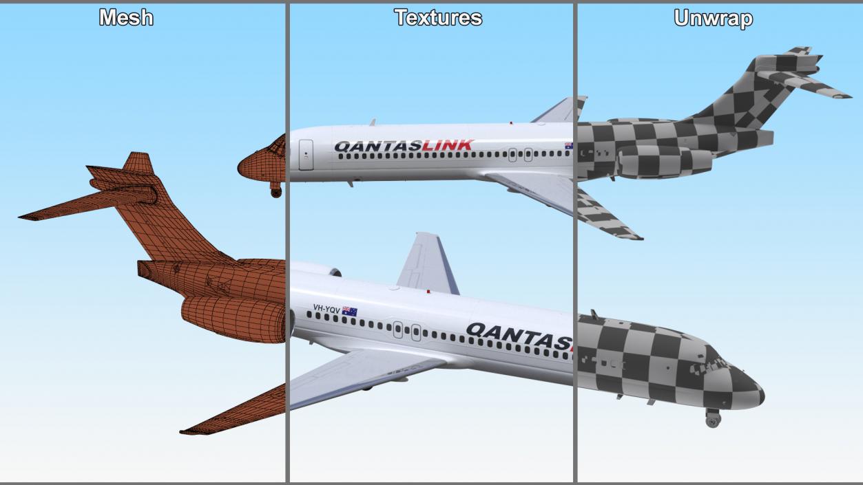 QantasLink Boeing 717-200 Aircraft 3D model