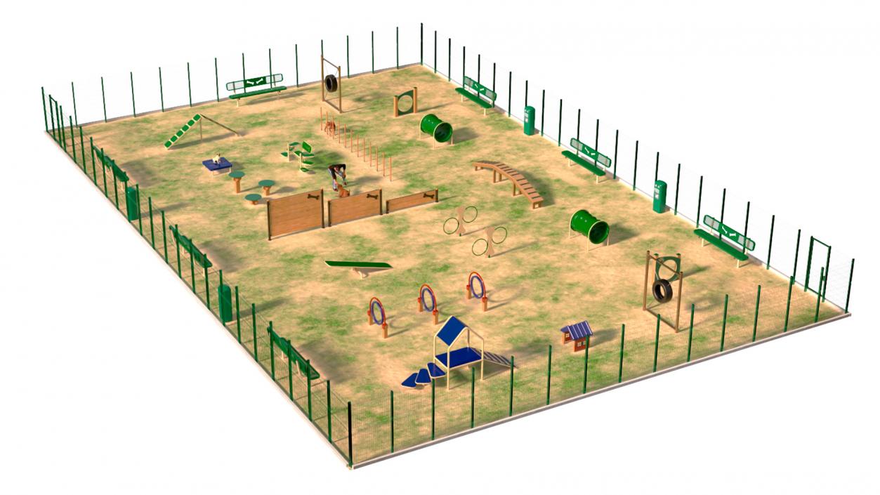 3D model Dog Park with People