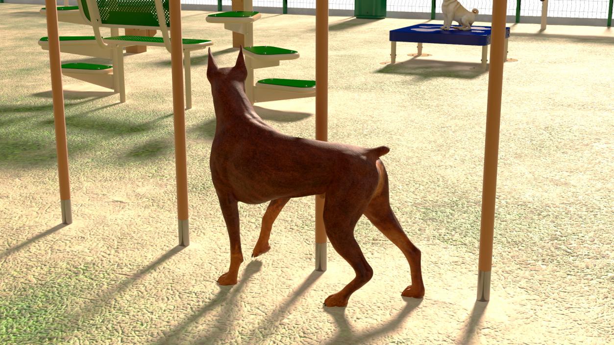 3D model Dog Park with People