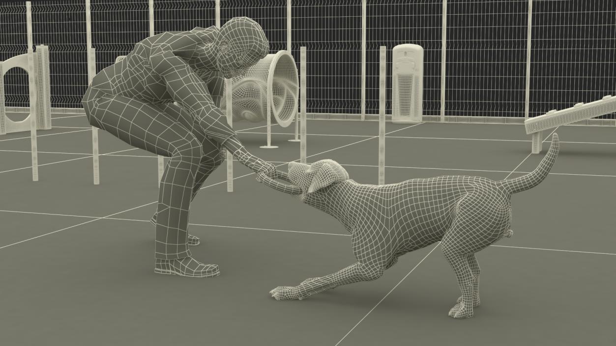 3D model Dog Park with People