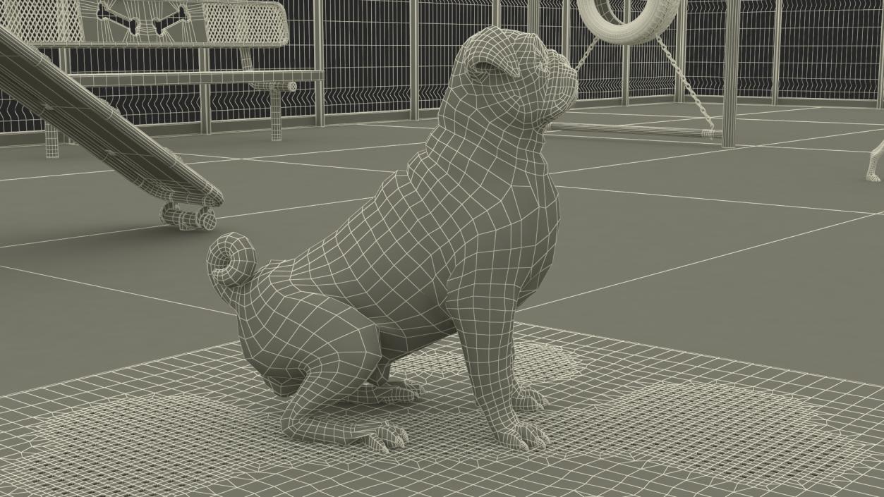 3D model Dog Park with People