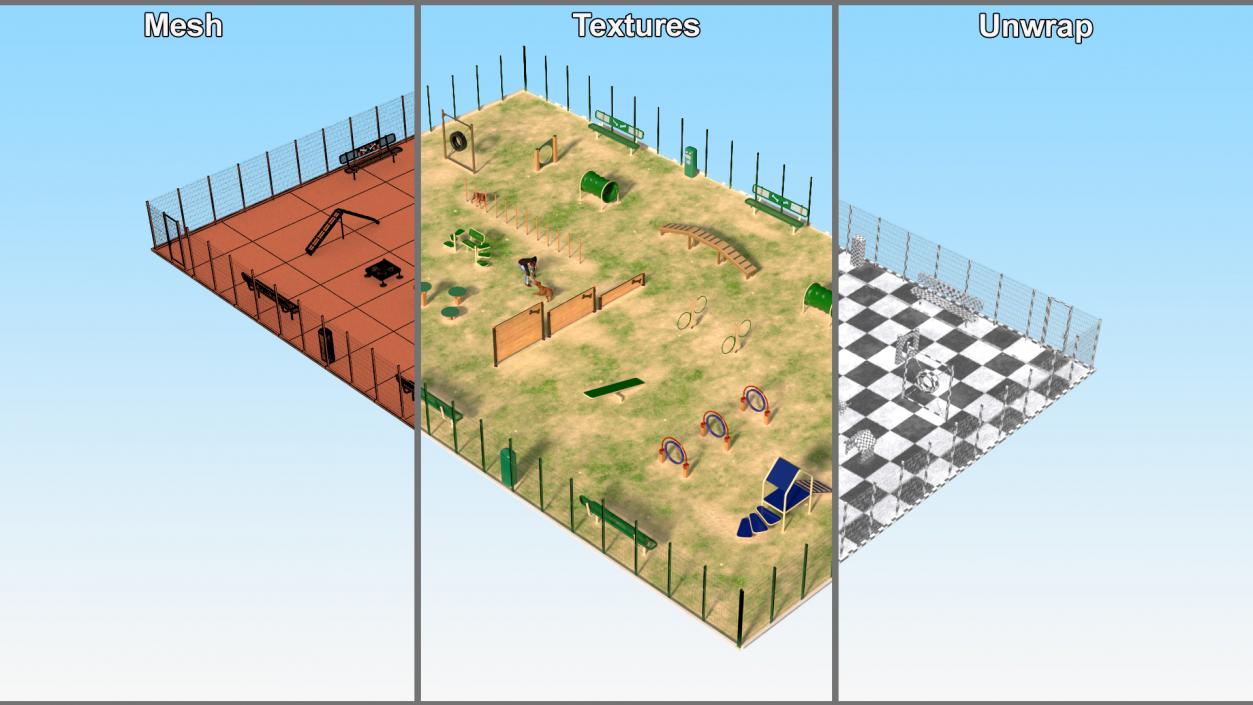 3D model Dog Park with People