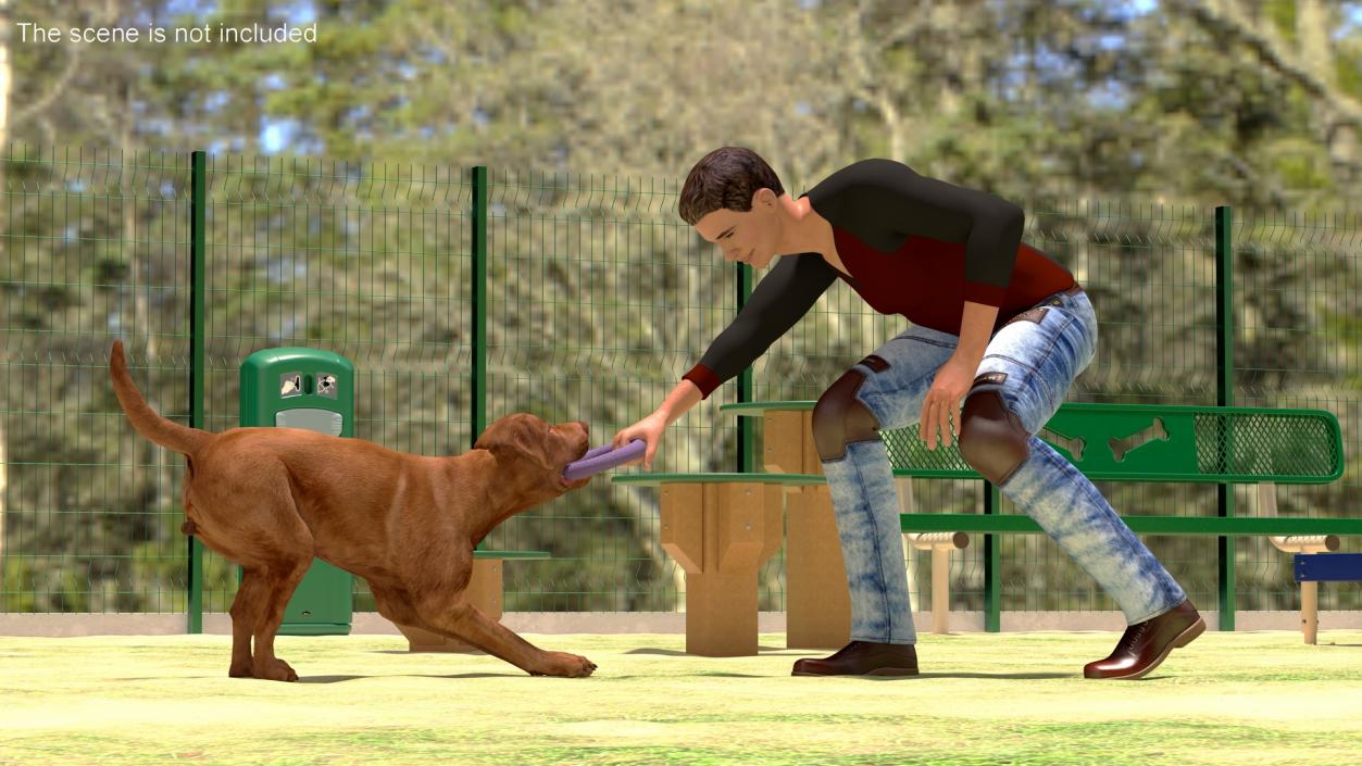 3D model Dog Park with People