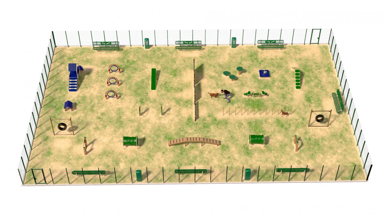 3D model Dog Park with People