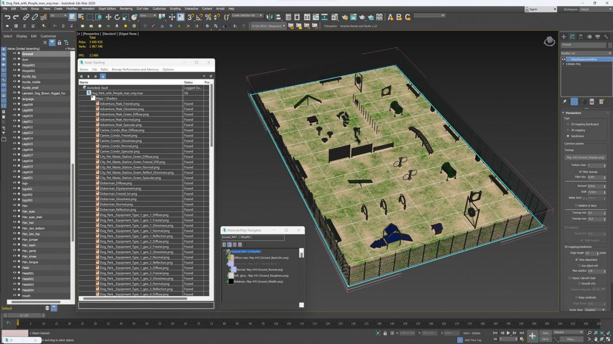 3D model Dog Park with People