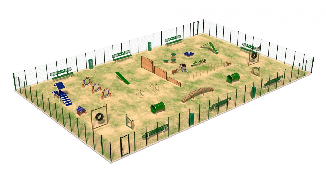 3D model Dog Park with People