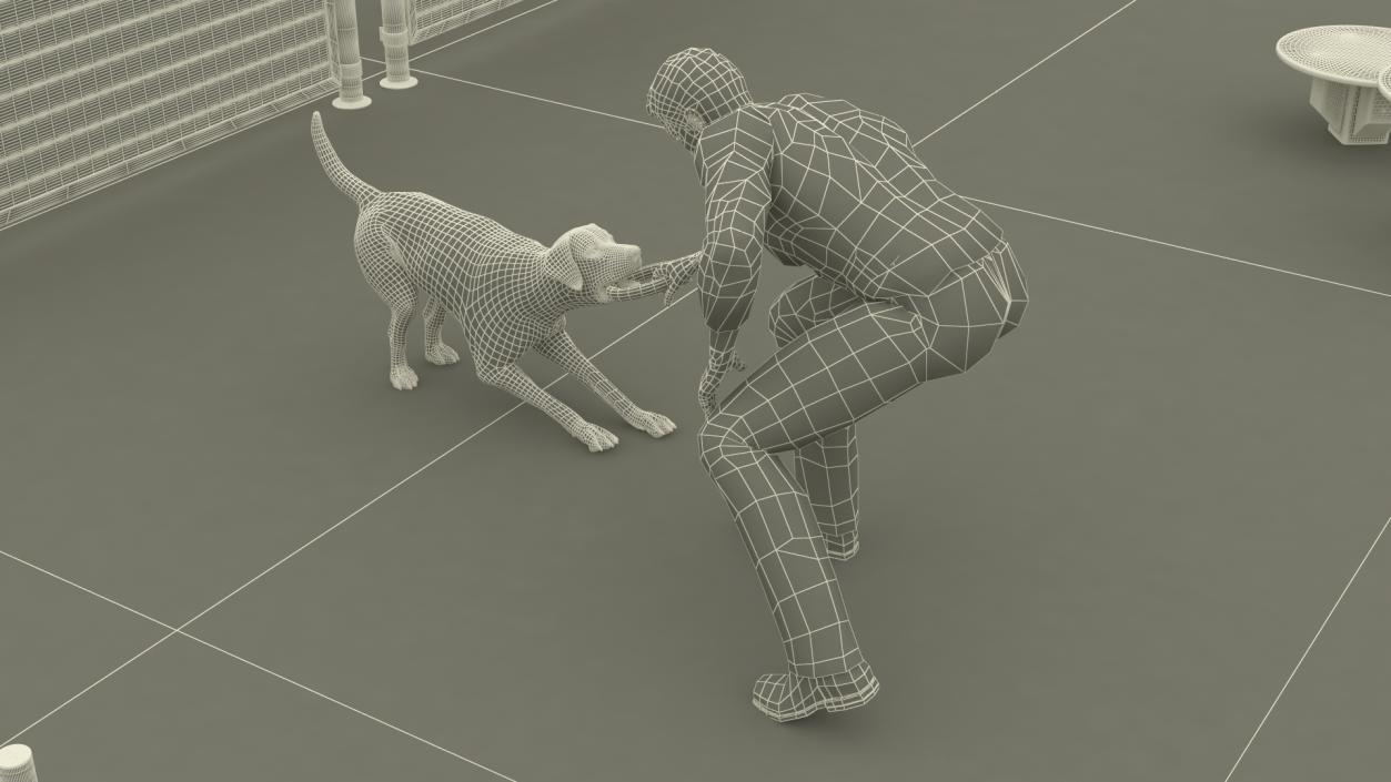 3D model Dog Park with People