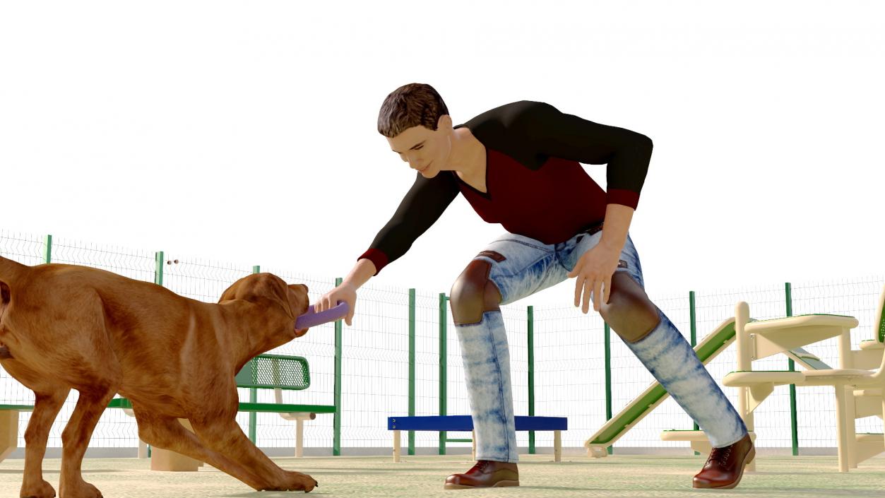 3D model Dog Park with People