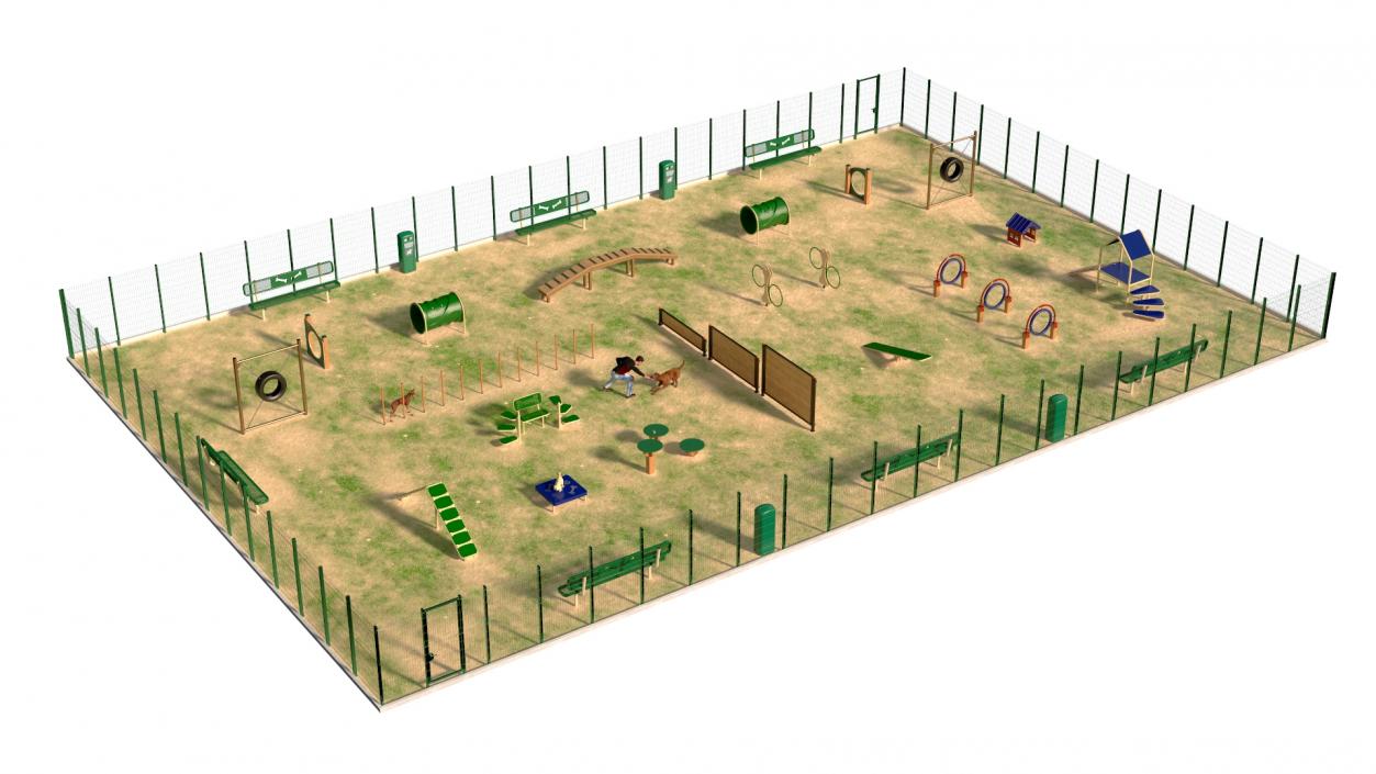 3D model Dog Park with People