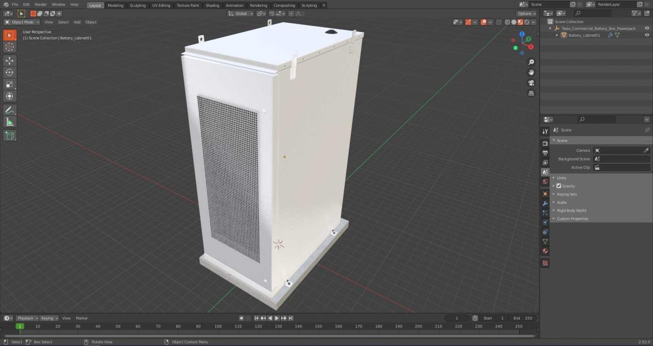 3D Tesla Commercial Battery Box Powerpack model