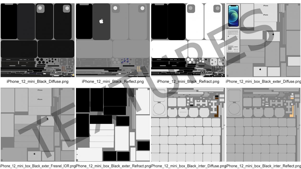 3D iPhone 12 mini Unboxed Black model