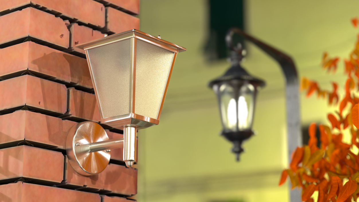 Classical Design Solar LED Outdoor Wall Lamp 3D model