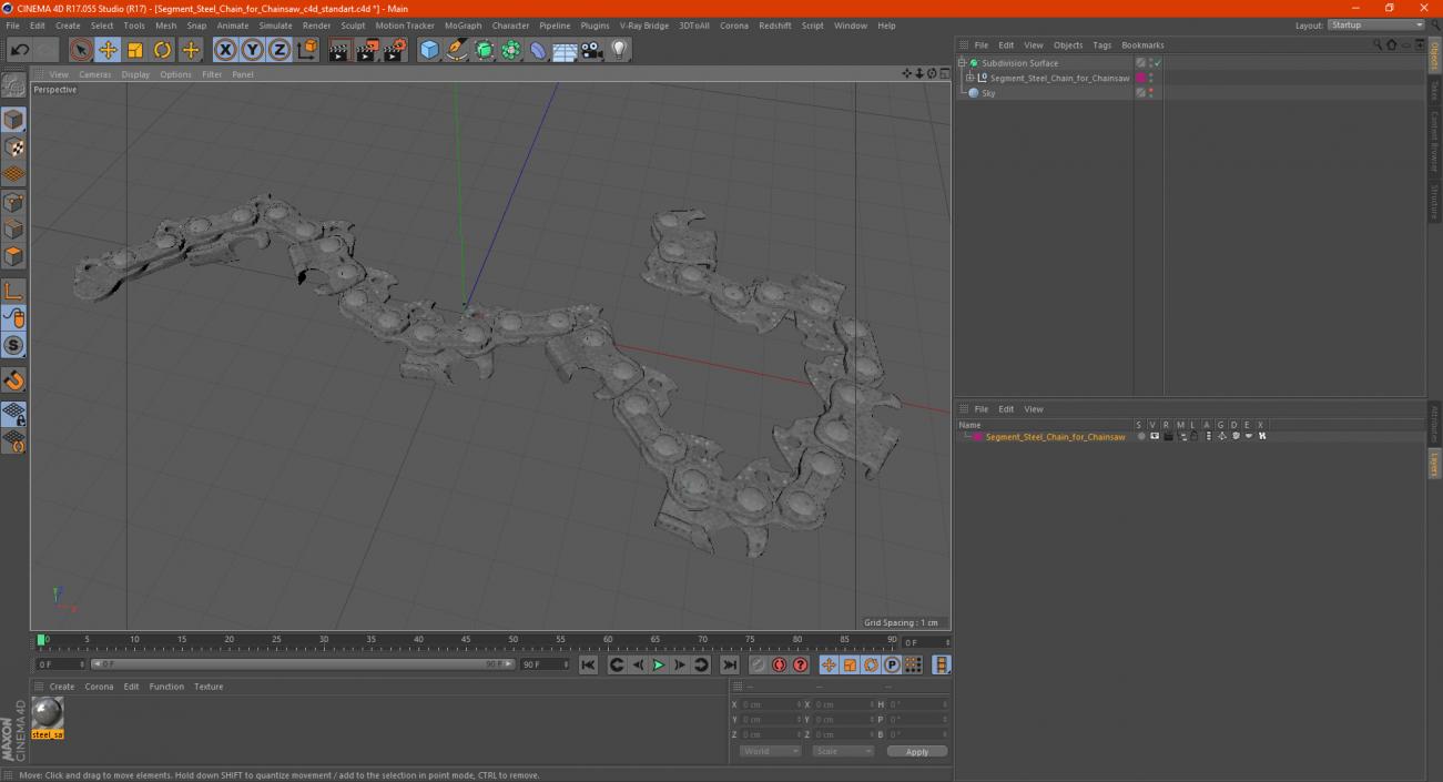 Segment Steel Chain for Chainsaw 3D