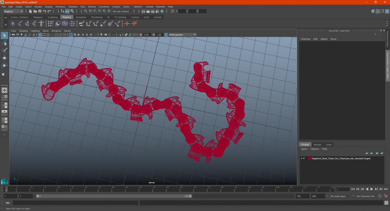 Segment Steel Chain for Chainsaw 3D