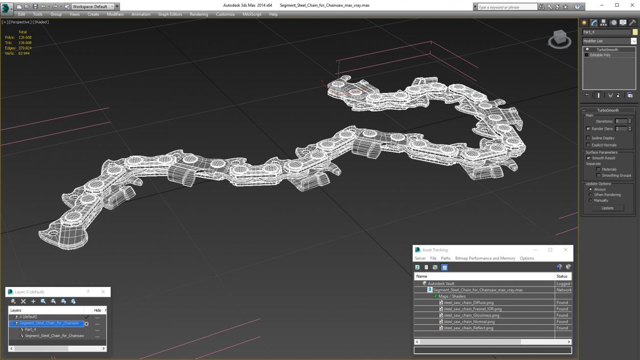 Segment Steel Chain for Chainsaw 3D