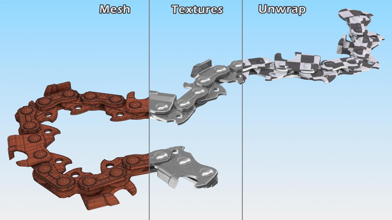 Segment Steel Chain for Chainsaw 3D