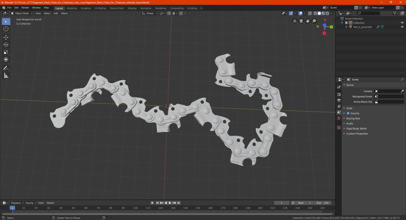 Segment Steel Chain for Chainsaw 3D