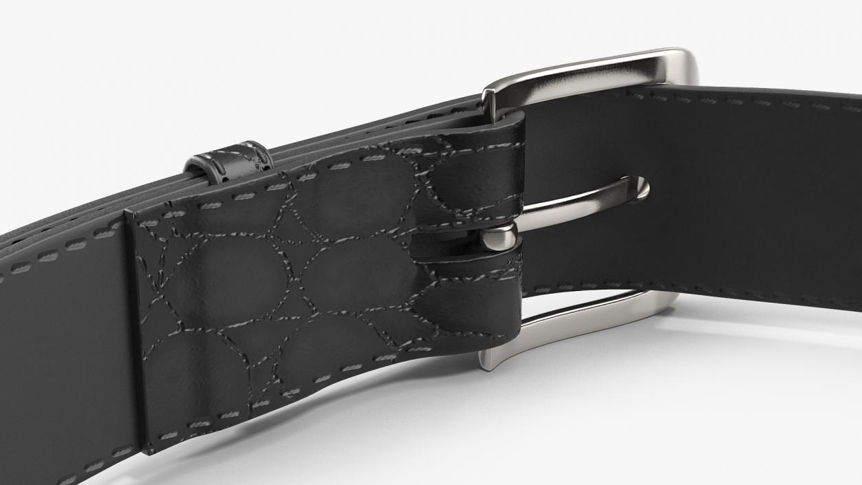 3D Black Crocodile Belt for Men model