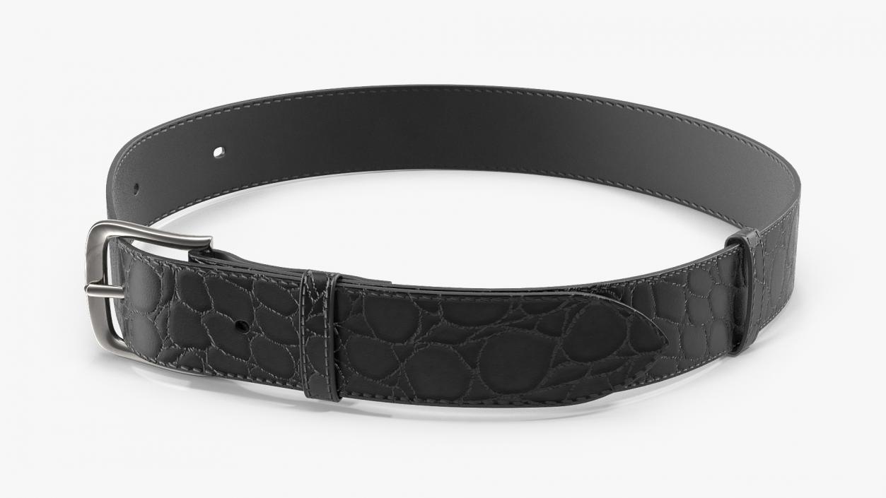 3D Black Crocodile Belt for Men model