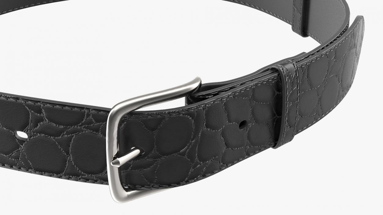 3D Black Crocodile Belt for Men model