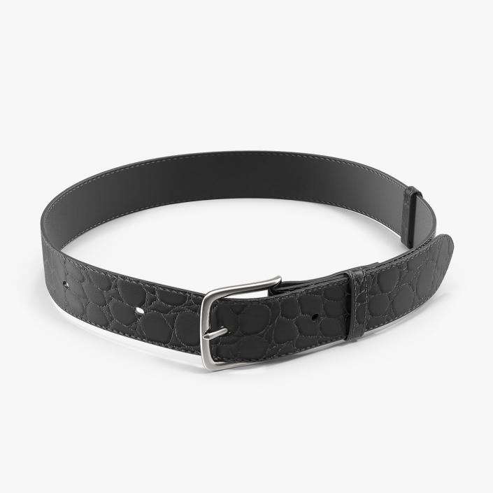 3D Black Crocodile Belt for Men model