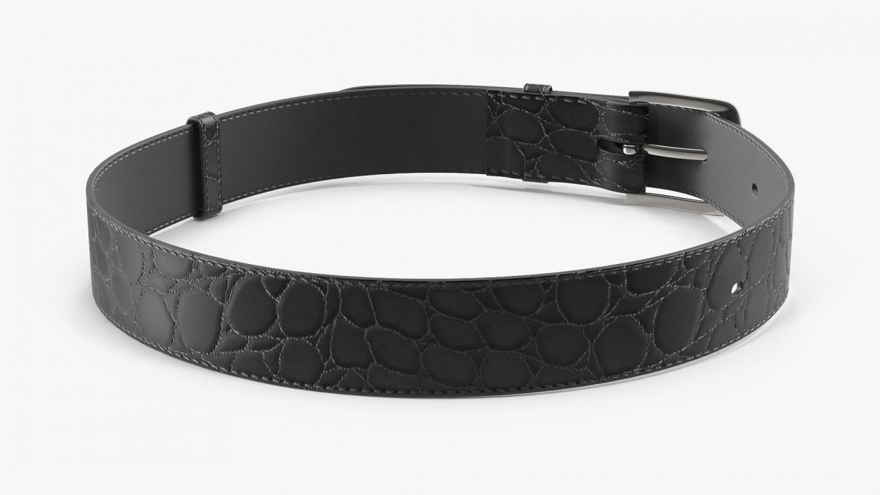 3D Black Crocodile Belt for Men model