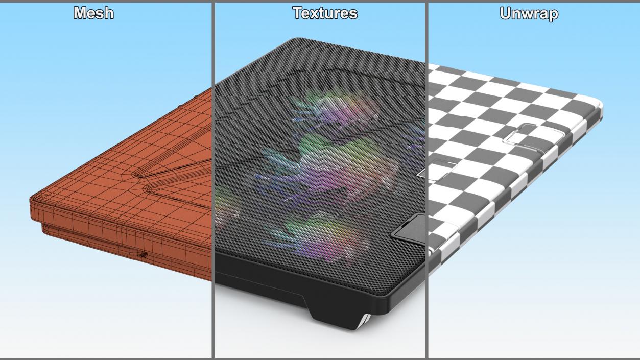 3D Gaming Laptop Cooling Pad with RGB Lighting model