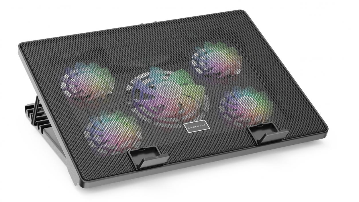 3D Gaming Laptop Cooling Pad with RGB Lighting model