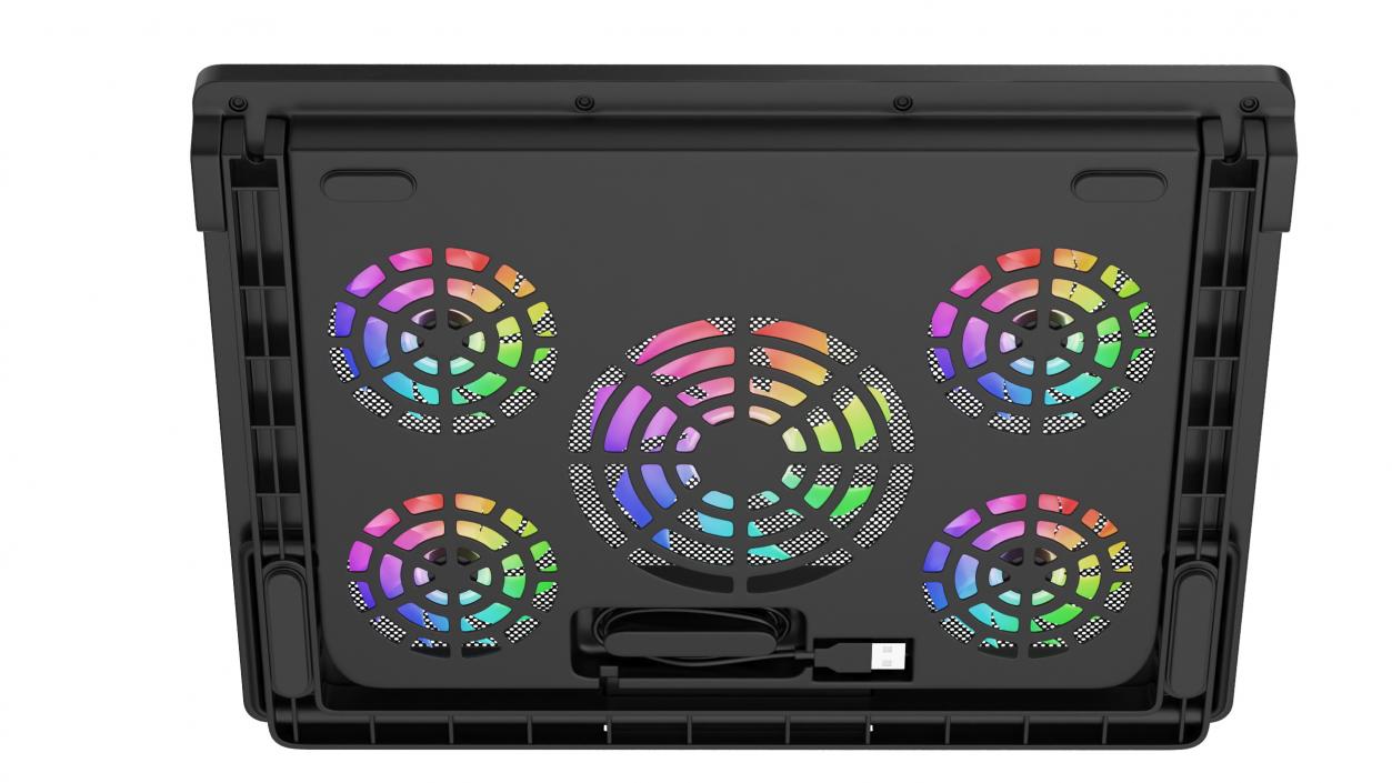 3D Gaming Laptop Cooling Pad with RGB Lighting model