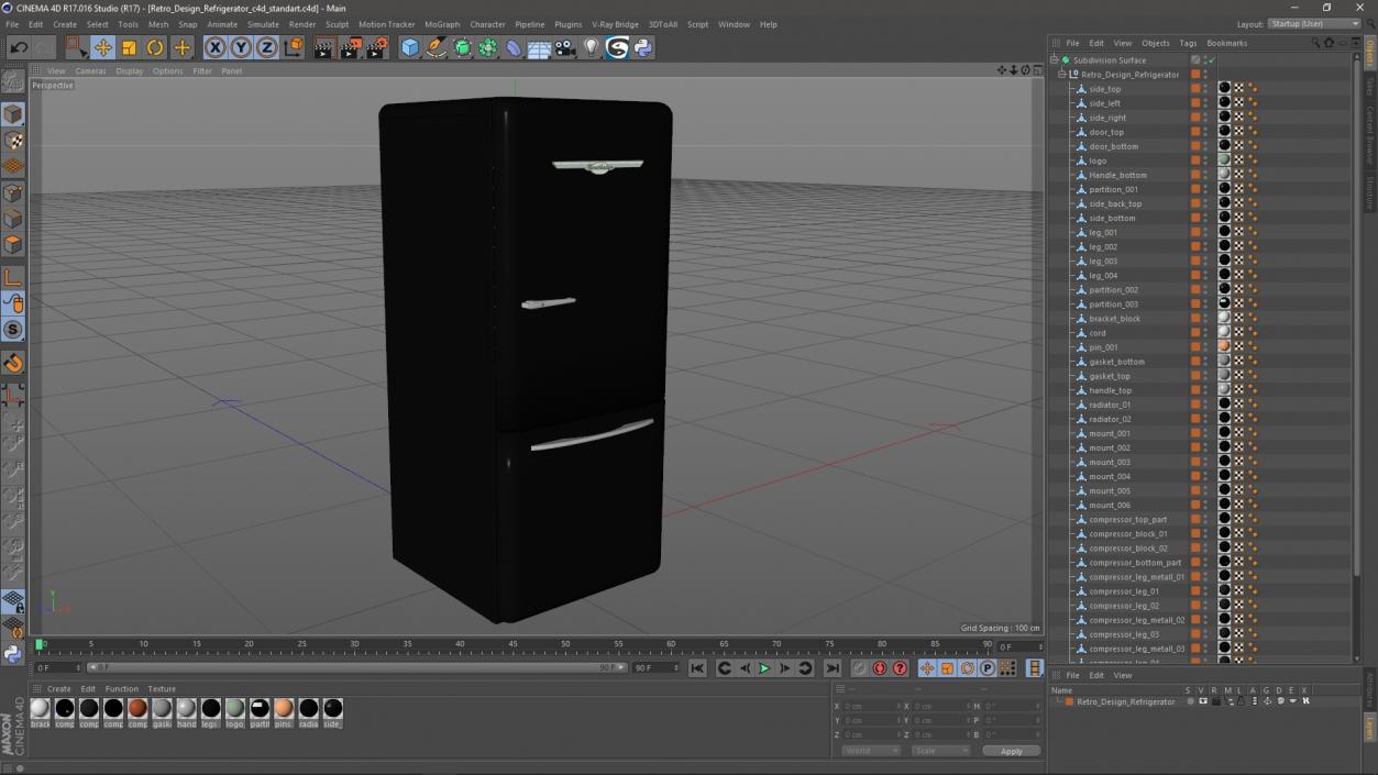 3D model Retro Design Refrigerator