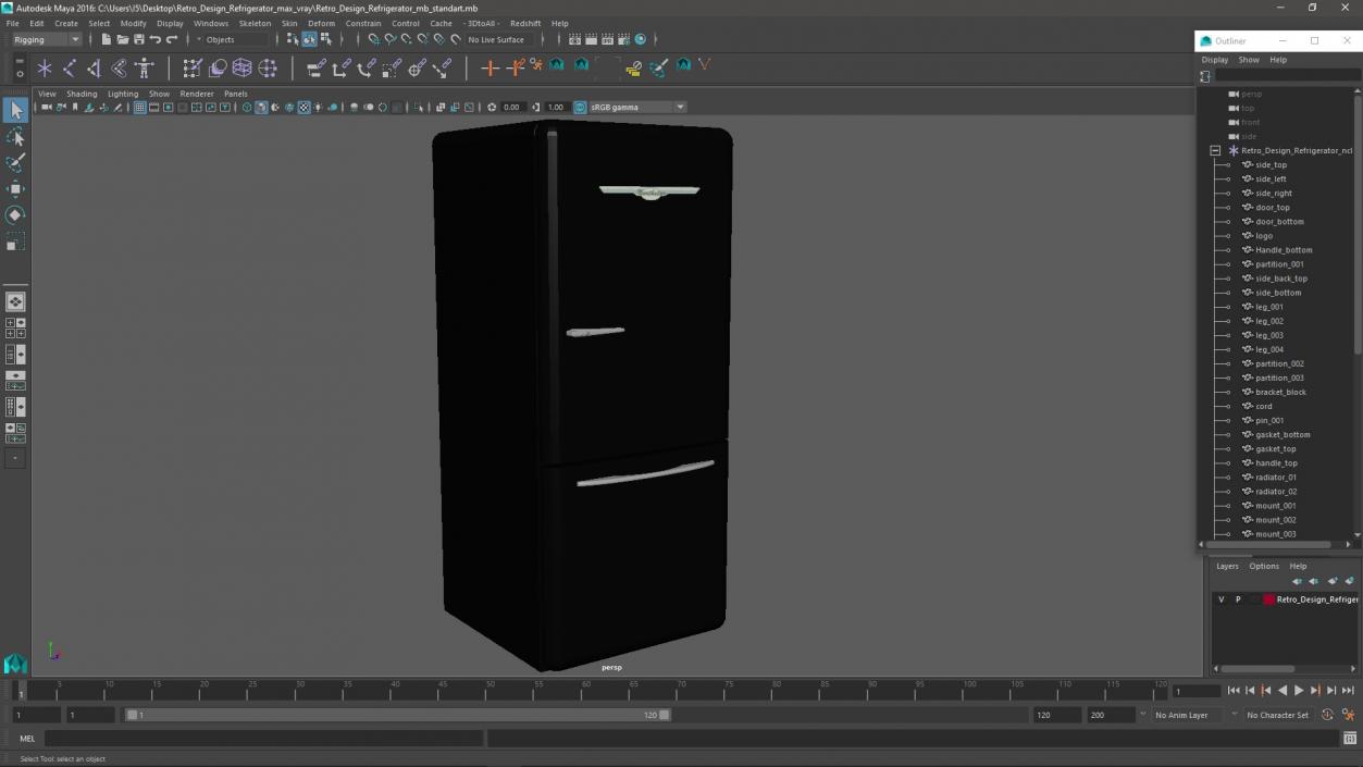 3D model Retro Design Refrigerator