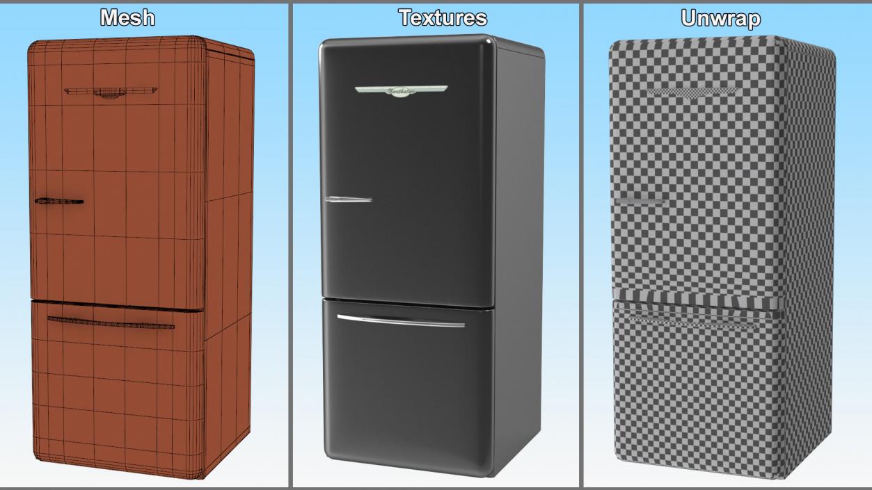 3D model Retro Design Refrigerator