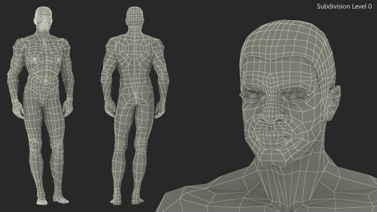 3D model African American Man