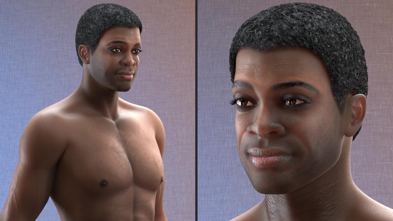 3D model African American Man