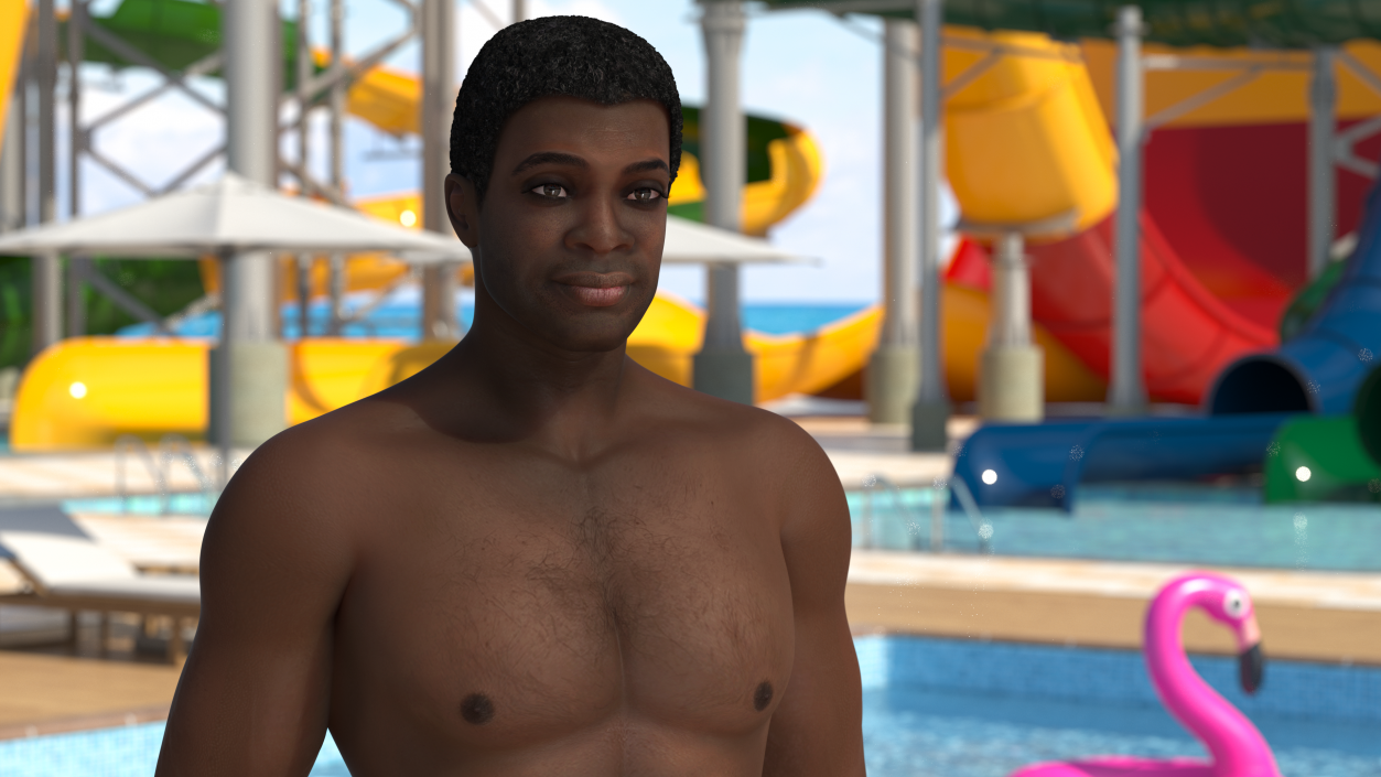 3D model African American Man