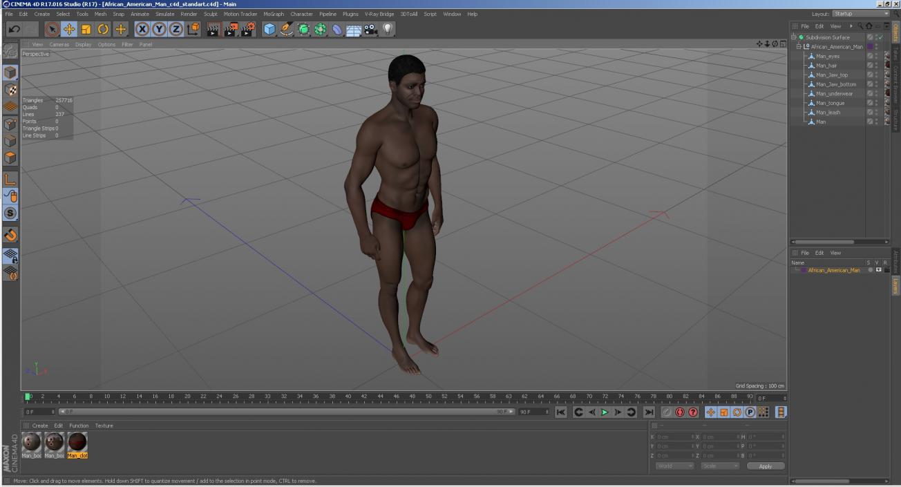 3D model African American Man