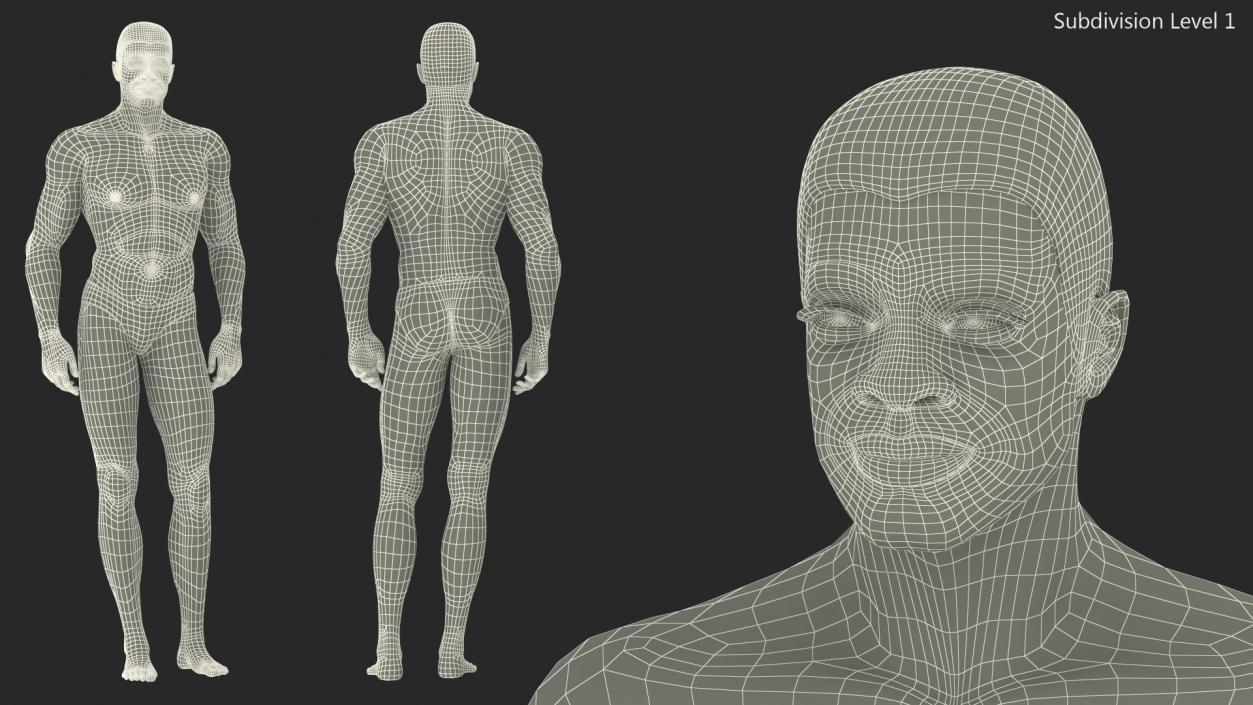 3D model African American Man