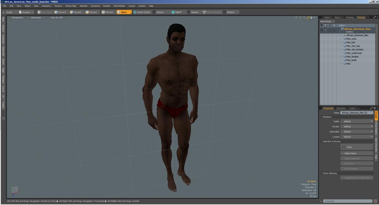 3D model African American Man