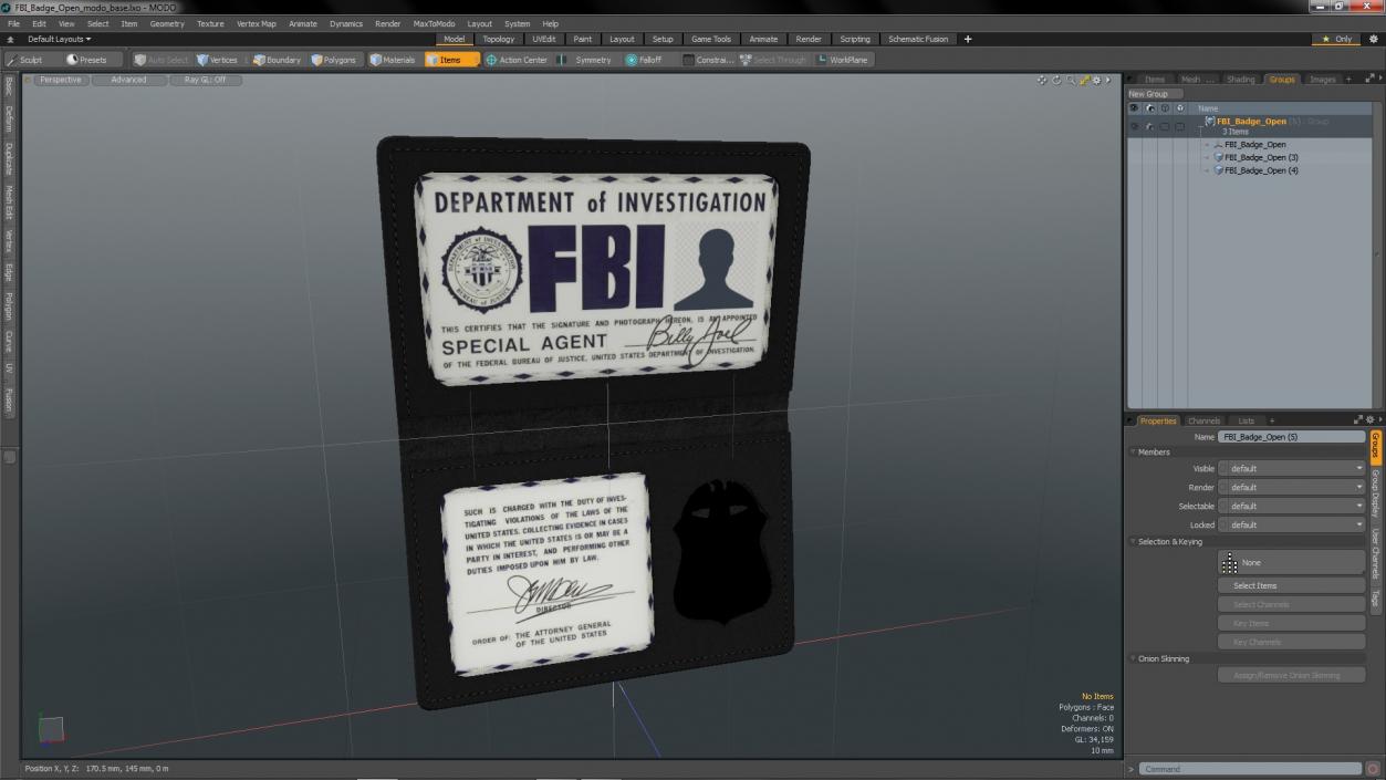 FBI Badge Open 3D model