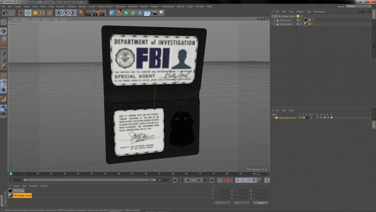 FBI Badge Open 3D model